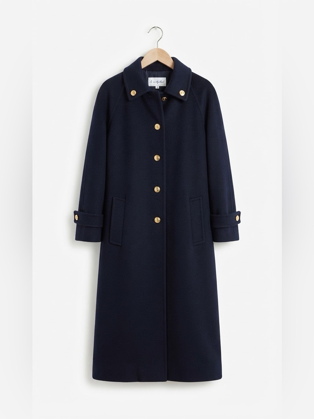 Vintage Irving Samuel Air Canada Wool Long Coat with Hood & Gold Buttons M